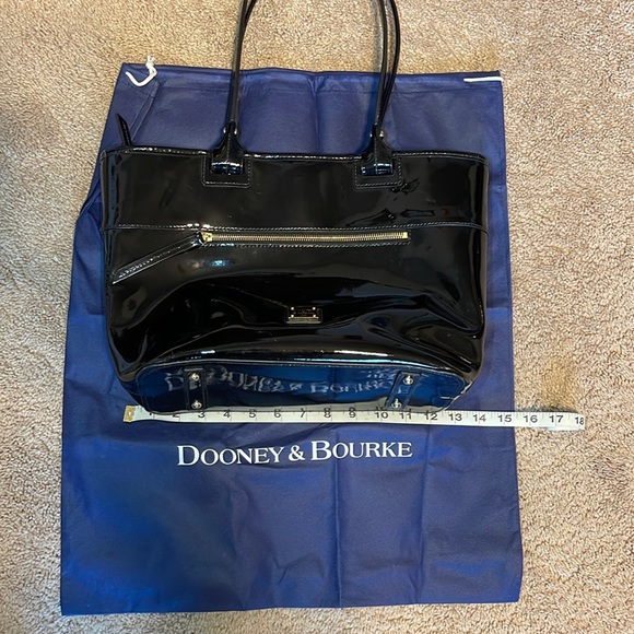 Dooney & Bourke Black Patent Leather Zip Tote - Picture 14 of 16